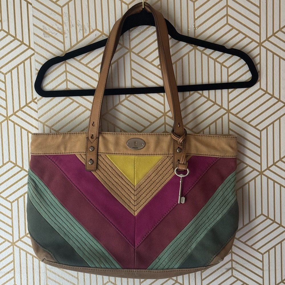 Fossil Hunter Shopper Tote Canvas multicolor Bag